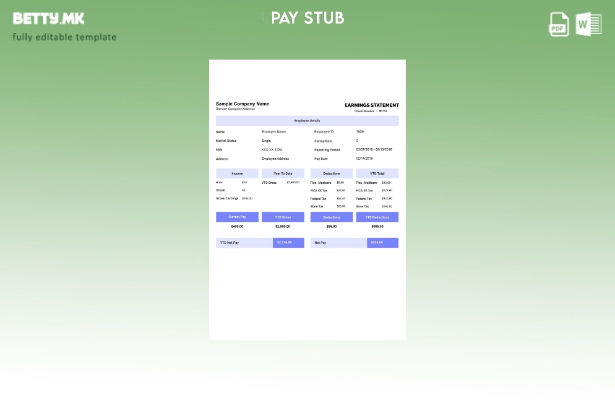 Извештај за заработка во модерен стил, шаблон за верзија
